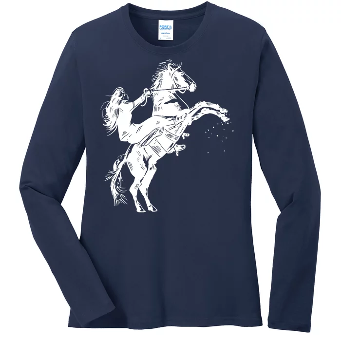 Girl Riding Horse Equitation Ladies Long Sleeve Shirt