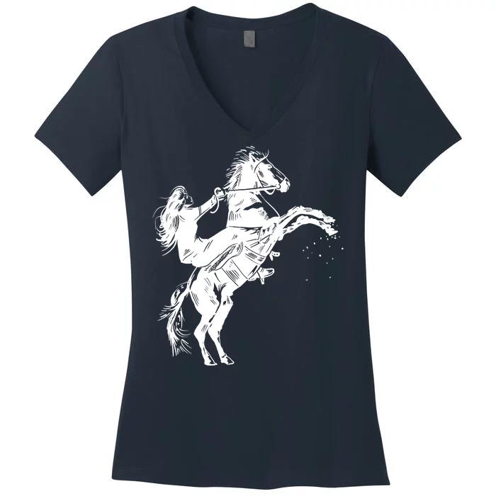 Girl Riding Horse Equitation Women's V-Neck T-Shirt