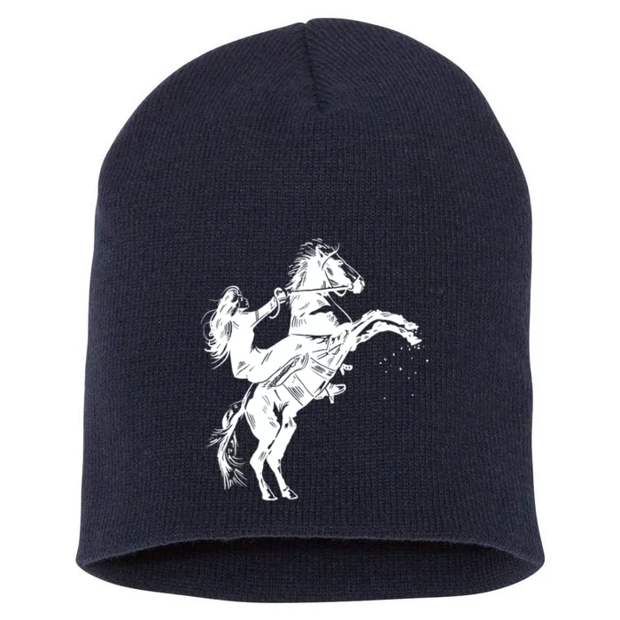 Girl Riding Horse Equitation Short Acrylic Beanie