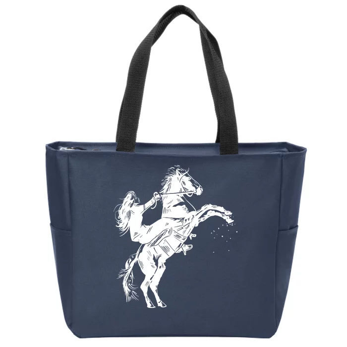 Girl Riding Horse Equitation Zip Tote Bag