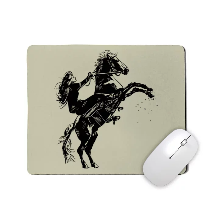 Girl Riding Horse Equitation Mousepad