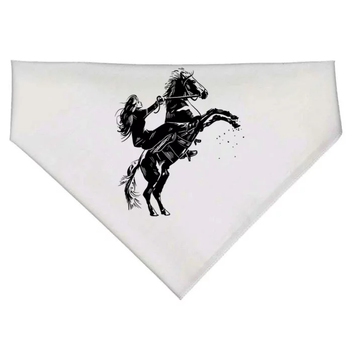 Girl Riding Horse Equitation USA-Made Doggie Bandana