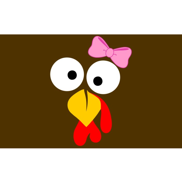 Girl Turkey Face Pink Bow Thanksgiving Day Bumper Sticker