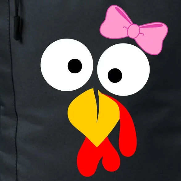 Girl Turkey Face Pink Bow Thanksgiving Day Daily Commute Backpack