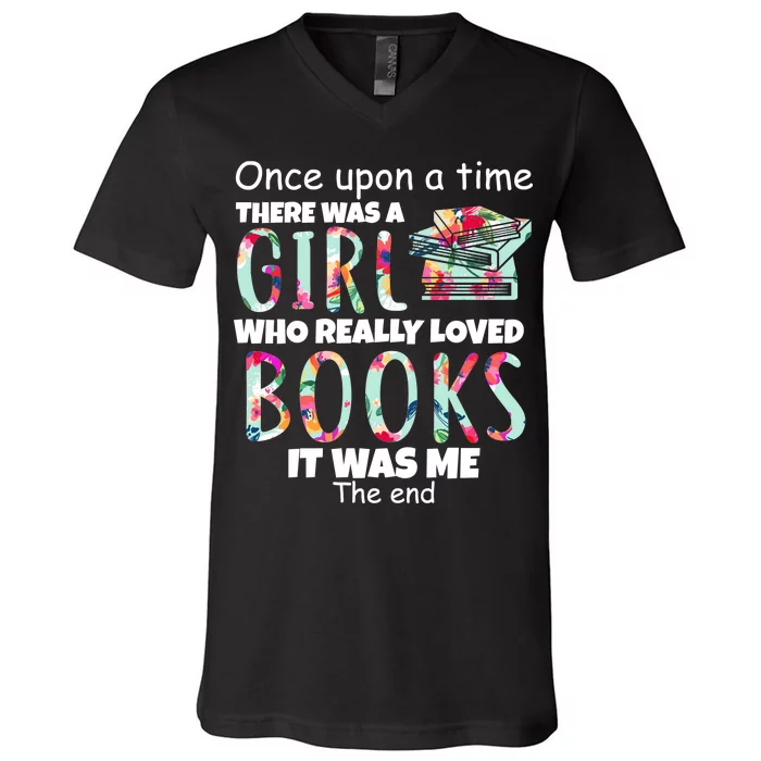 Girl Who Loves Reading V-Neck T-Shirt