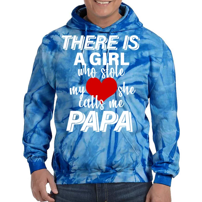 Girl Who Stole My Heat Calls Me Papa Fathers Day Tie Dye Hoodie