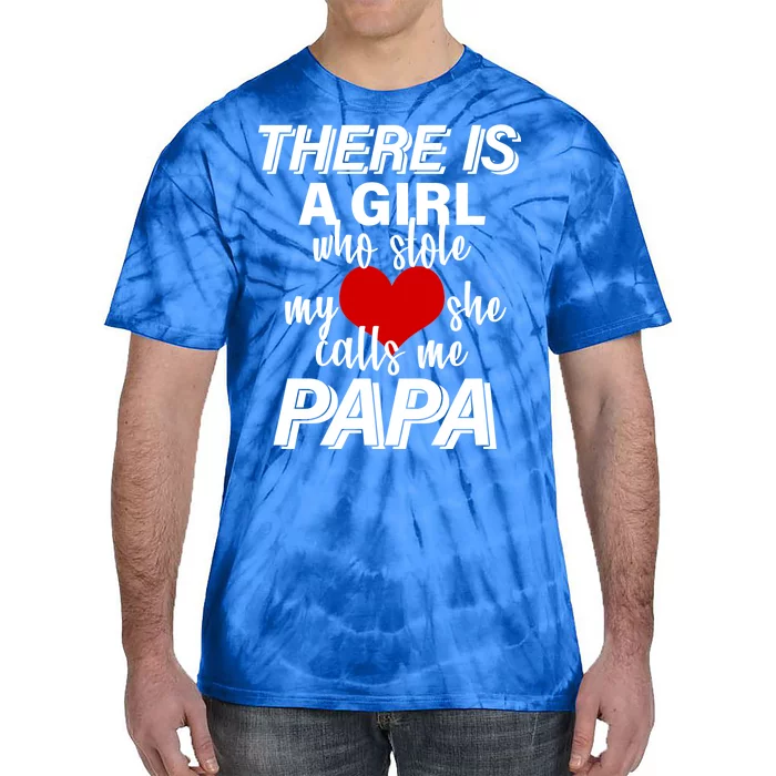 Girl Who Stole My Heat Calls Me Papa Fathers Day Tie-Dye T-Shirt