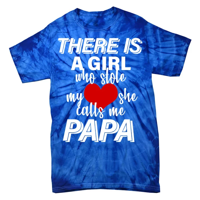 Girl Who Stole My Heat Calls Me Papa Fathers Day Tie-Dye T-Shirt