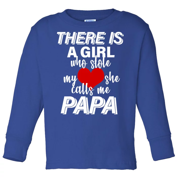 Girl Who Stole My Heat Calls Me Papa Fathers Day Toddler Long Sleeve Shirt