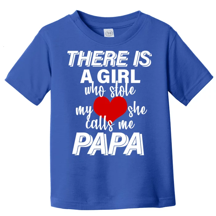 Girl Who Stole My Heat Calls Me Papa Fathers Day Toddler T-Shirt