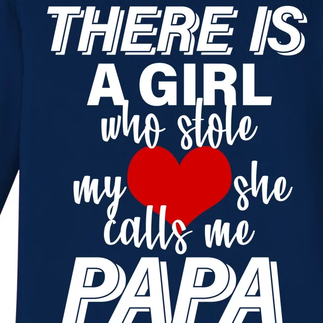 Girl Who Stole My Heat Calls Me Papa Fathers Day Baby Long Sleeve Bodysuit