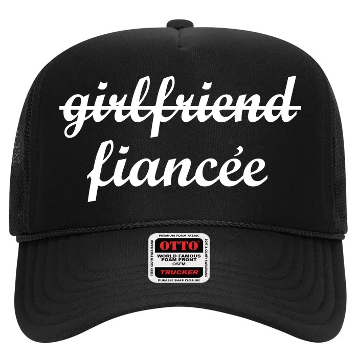 Girlfriend Fiancee Engagement Party High Crown Mesh Trucker Hat