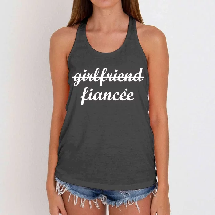 Girlfriend Fiancee Engagement Party Women's Knotted Racerback Tank