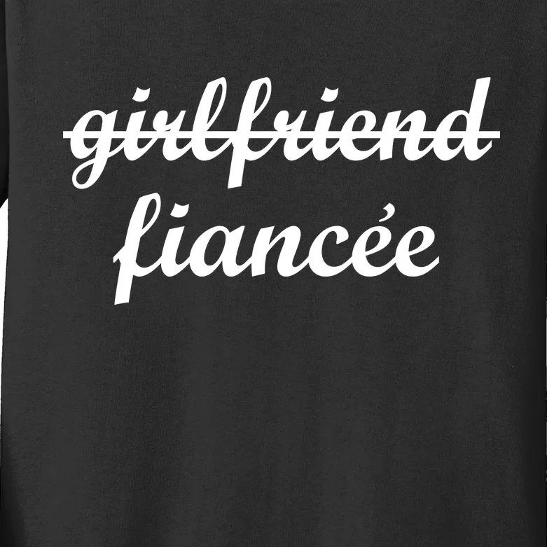 Girlfriend Fiancee Engagement Party Kids Long Sleeve Shirt