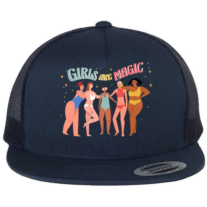 Girls Are Magic Flat Bill Trucker Hat