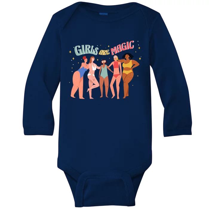 Girls Are Magic Baby Long Sleeve Bodysuit