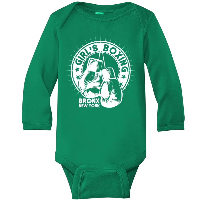 Girl's Boxing Bronx New York Baby Long Sleeve Bodysuit