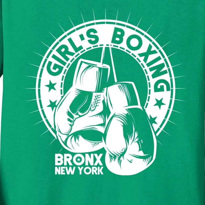 Girl's Boxing Bronx New York Kids Long Sleeve Shirt