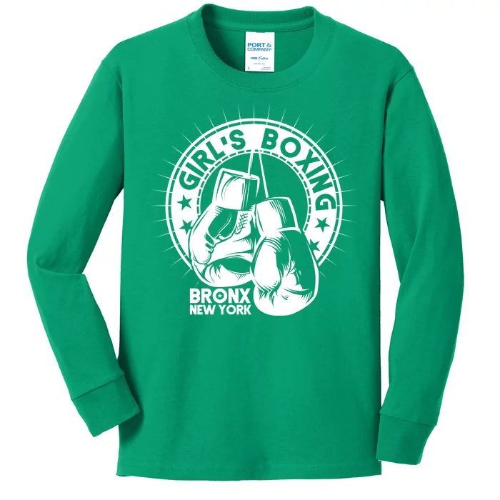 Girl's Boxing Bronx New York Kids Long Sleeve Shirt