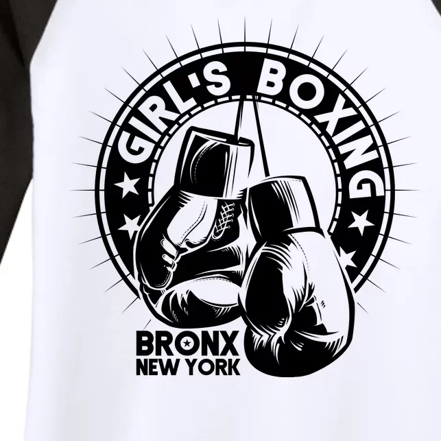 Girl's Boxing Bronx New York Women's Tri-Blend 3/4-Sleeve Raglan Shirt