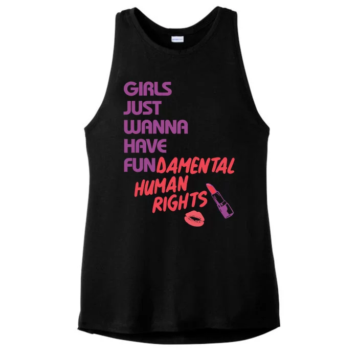 Girls Just Wanna Have Fun-damental Human Rights Ladies Tri-Blend Wicking Tank