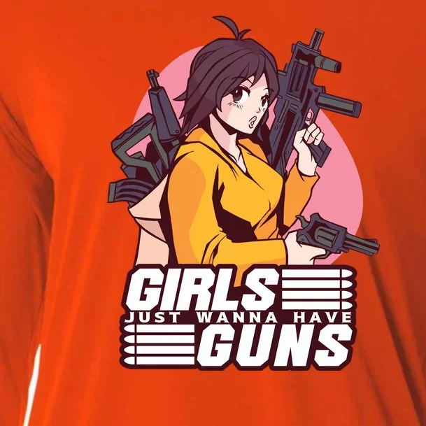 Girls Just Wanna Have Guns Anime Cooling Performance Long Sleeve Crew