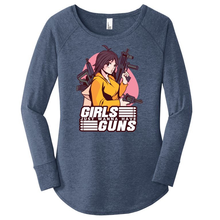 Girls Just Wanna Have Guns Anime Women’s Perfect Tri Tunic Long Sleeve Shirt
