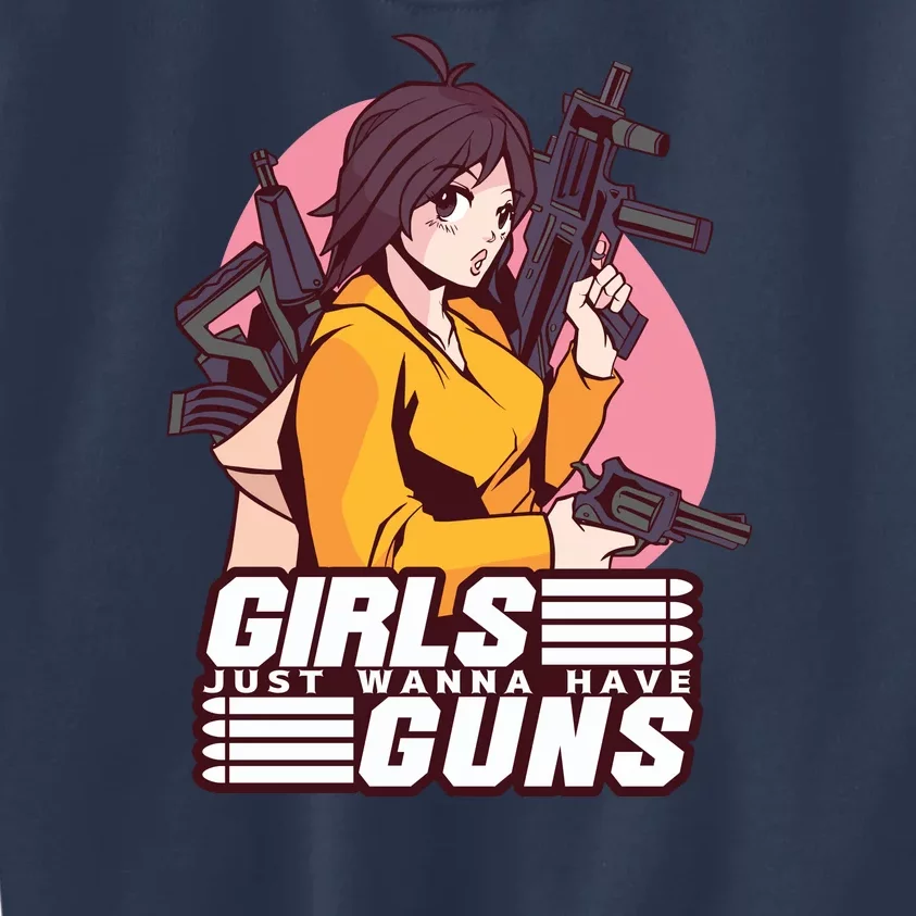 Girls Just Wanna Have Guns Anime Kids Sweatshirt