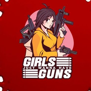 Girls Just Wanna Have Guns Anime Oval Ornament