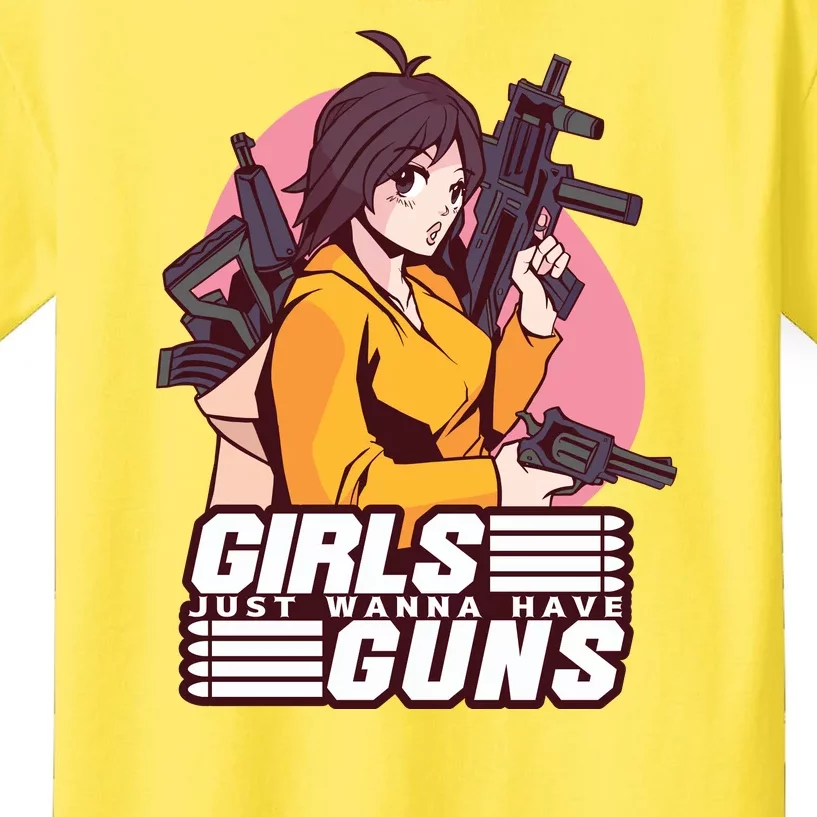 Girls Just Wanna Have Guns Anime Kids T-Shirt