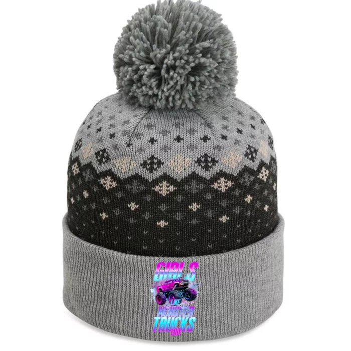 Girls Like Monster Trucks Too The Baniff Cuffed Pom Beanie