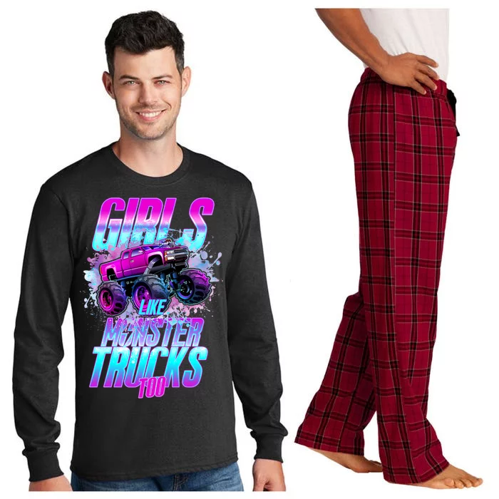 Girls Like Monster Trucks Too Long Sleeve Pajama Set