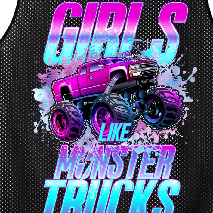 Girls Like Monster Trucks Too Mesh Reversible Basketball Jersey Tank