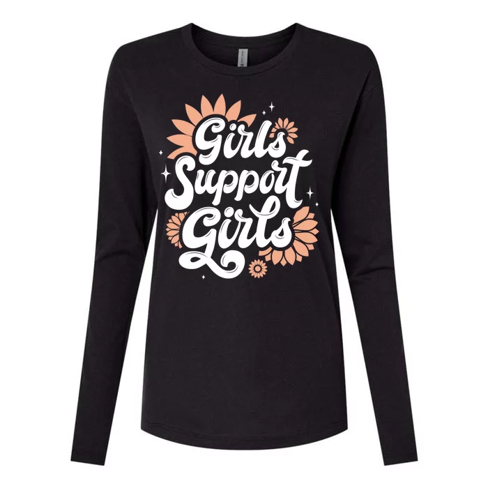 Girls Support Girls Womens Cotton Relaxed Long Sleeve T-Shirt