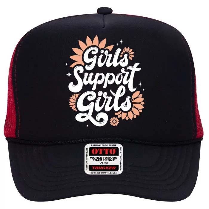 Girls Support Girls High Crown Mesh Trucker Hat