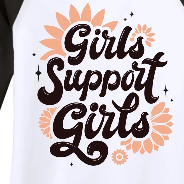 Girls Support Girls Women's Tri-Blend 3/4-Sleeve Raglan Shirt