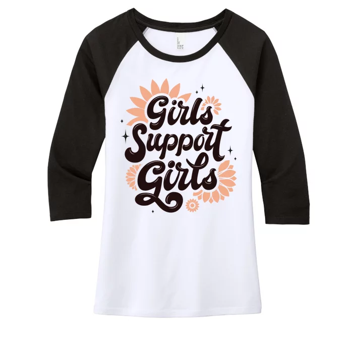 Girls Support Girls Women's Tri-Blend 3/4-Sleeve Raglan Shirt