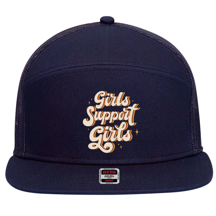 Girls Support Girls Vintage 7 Panel Mesh Trucker Snapback Hat