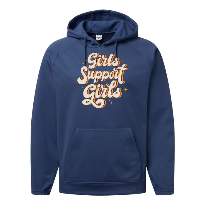 Girls Support Girls Vintage Performance Fleece Hoodie