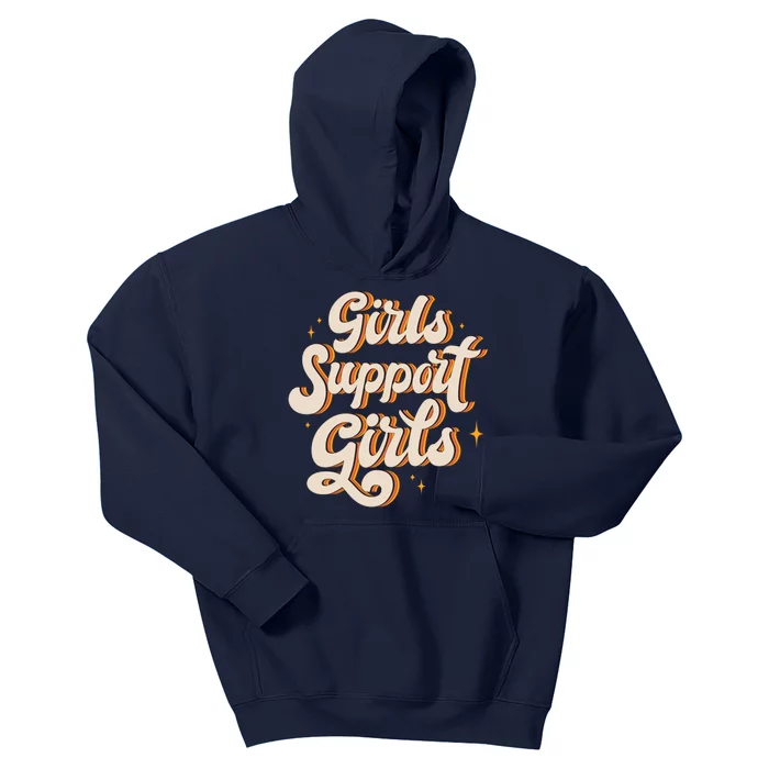 Girls Support Girls Vintage Kids Hoodie