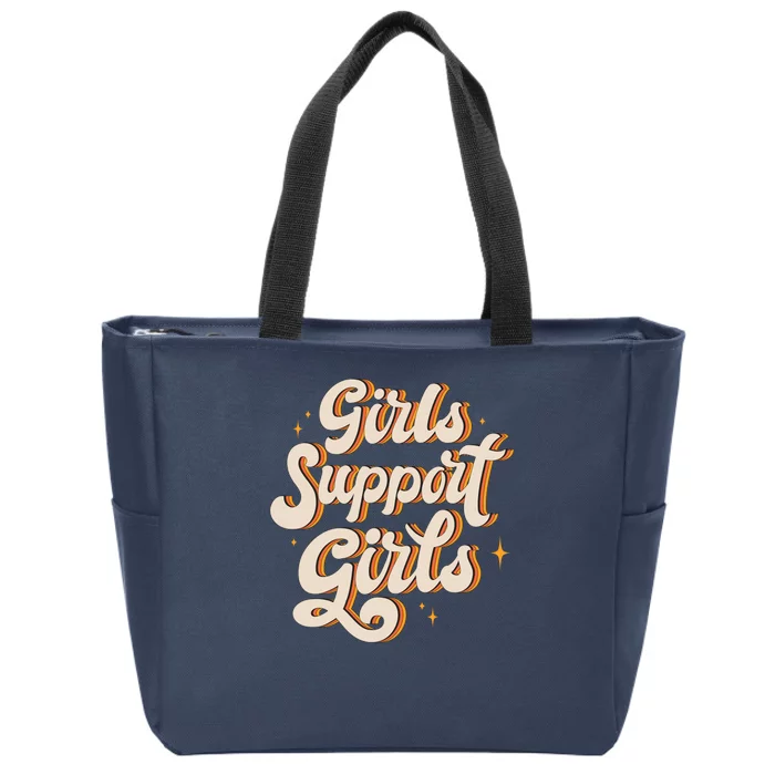 Girls Support Girls Vintage Zip Tote Bag