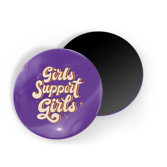 Girls Support Girls Vintage Magnet