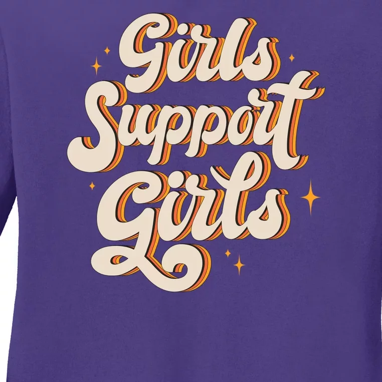 Girls Support Girls Vintage Ladies Long Sleeve Shirt