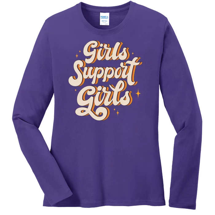 Girls Support Girls Vintage Ladies Long Sleeve Shirt