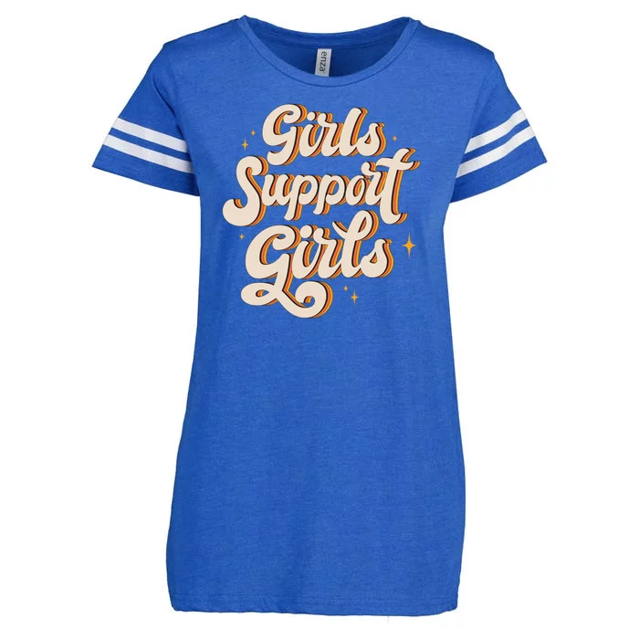 Girls Support Girls Vintage Enza Ladies Jersey Football T-Shirt