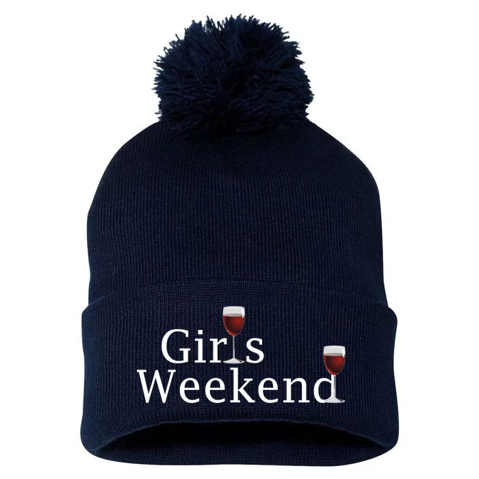 Girls Weekend Pom Pom 12in Knit Beanie