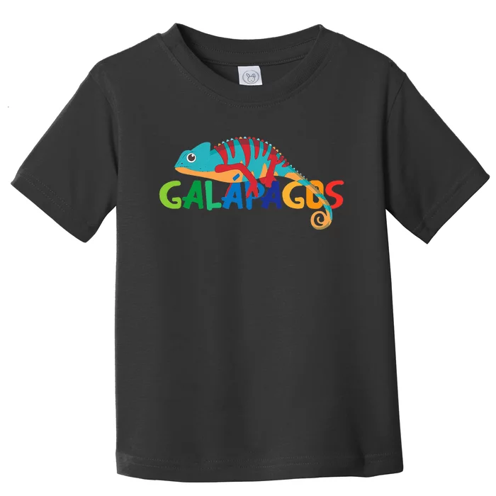 Galapagos Islands Summer Colorful Chameleon Exotic Animal Toddler T-Shirt