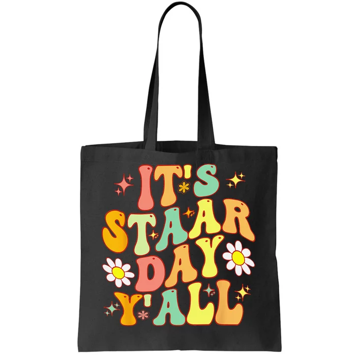 Groovy It's Staar Day Y'All Testing Day To Teacher Student Tote Bag