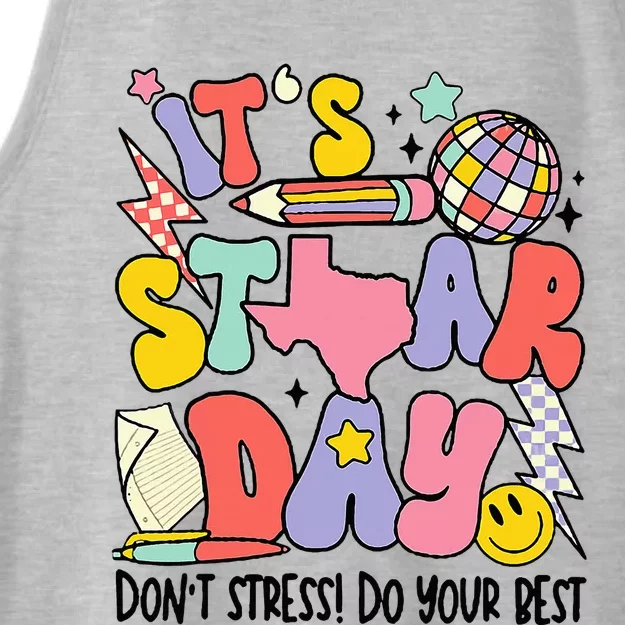 Groovy ItS Staar Day DonT Stress Do Your Best Test Day Ladies Tri-Blend Wicking Tank