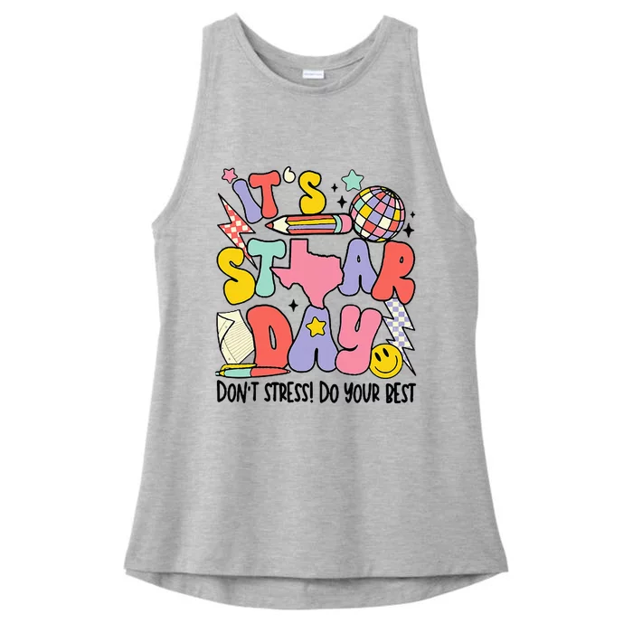 Groovy ItS Staar Day DonT Stress Do Your Best Test Day Ladies Tri-Blend Wicking Tank